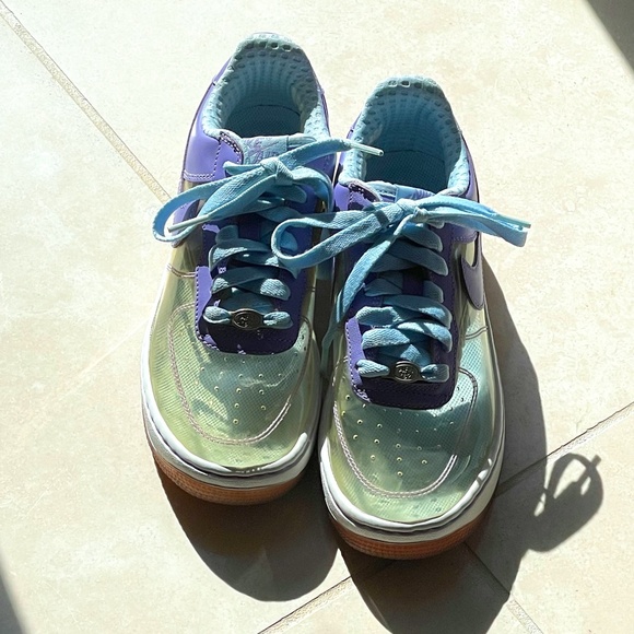 Nike Air Force 1 Low AF-1 '82 Vintage RARE  Purple and Light Blue Shoe Size 6 - Picture 5 of 14